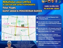 Harlah GP Ansor ke-91 di GOR Satria Purwokerto Besok, Ini Rekayasa Lalinnya