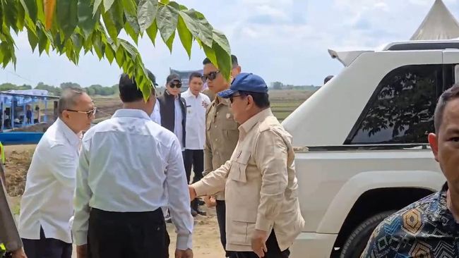 Menko Zulhas sambut kedatangan Prabowo di Desa Sungai Pinang, Kabupaten Banyuasin, Sumatera Selatan.