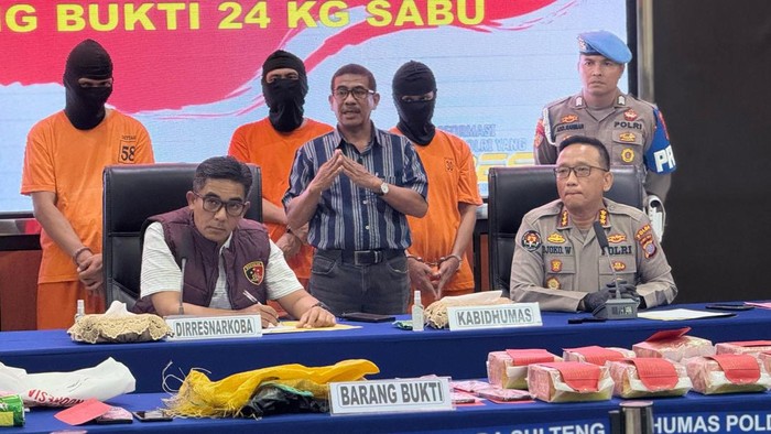 Polda Sulteng merilis kasus peredaran narkoba di Kota Palu.