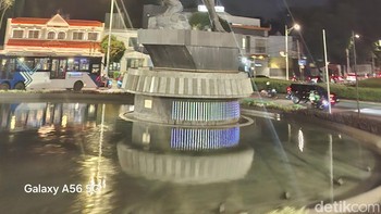 Disambut Patung Pemuda Membangun di Bundaran Senayan. Foto: Virgina Maulita Putri/detikINET