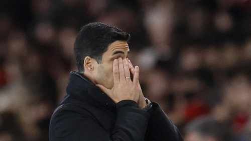 Soccer Football - Premier League - Arsenal v Crystal Palace - Emirates Stadium, London, Britain - April 23, 2025 Arsenal manager Mikel Arteta Action Images via Reuters/Peter Cziborra EDITORIAL USE ONLY. NO USE WITH UNAUTHORIZED AUDIO, VIDEO, DATA, FIXTURE LISTS, CLUB/LEAGUE LOGOS OR LIVE SERVICES. ONLINE IN-MATCH USE LIMITED TO 120 IMAGES, NO VIDEO EMULATION. NO USE IN BETTING, GAMES OR SINGLE CLUB/LEAGUE/PLAYER PUBLICATIONS. PLEASE CONTACT YOUR ACCOUNT REPRESENTATIVE FOR FURTHER DETAILS..