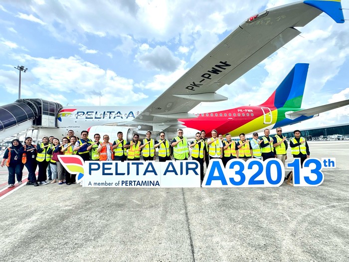 Pelita Air secara resmi menyambut kedatangan armada terbarunya, Airbus A320 dengan registrasi PK-PWN, Kamis, 24 April 2025.