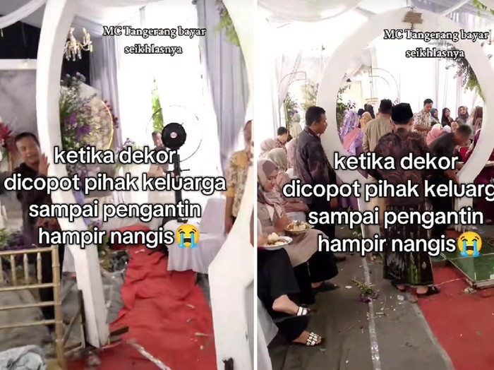 Pembawa acara ini mengunggah momen saat melihat keluarga terpaksa membongkar dekorasi saat acara pernikahan masih berlangsung. Kejadian itu langsung viral dan menau atensi warganet