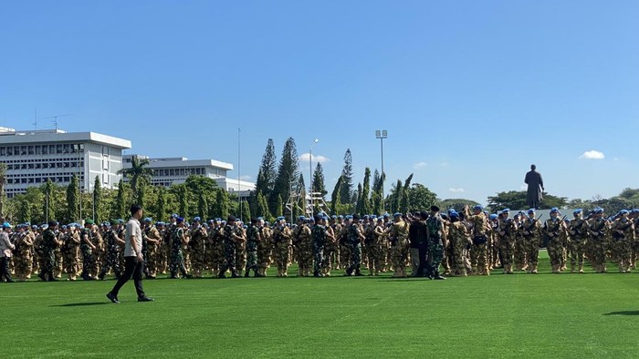 Penyambutan 1.087 prajurit TNI setelah menjalani misi perdamaian PBB di Lebanon.