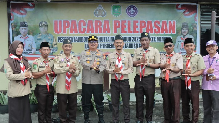 Polres Kepulauan Meranti melepas puluhan peserta Jambore Karhutla 2025