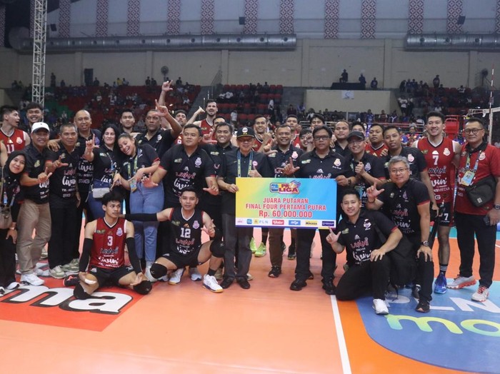 Tim Jakarta LavAni Livin Transmedia lolos sebagai juara putaran pertama Final Four Proliga 2025 di Semarang, Kamis  (24/4/2025).
