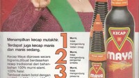 Ini adalah poster iklan kecap manis merek Maya. Menampilkan 3 keunggulan produknya yang tidak mengandung MSG, pengental, dan pewarna sintetis. Foto: Instagram @potolawanofficial