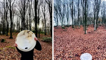 Tutup gelas kopi sekali pakai berukuran besar ini berfungsi sebagai pengingat nyata akan dampak sampah plastik dan kepedulian terhadap lingkungan. Foto: Reddit Andrew_Howe_Sculptor via Brightside