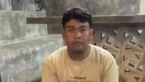 Sergio Lucasandro Ksatria Dwi Putra, mahasiswa Unud pelaku pelecehan berbasis AI saat ditemui para korban di salah satu kafe di Denpasar, Jumat (14/3/2025). (Tangkapan layar)