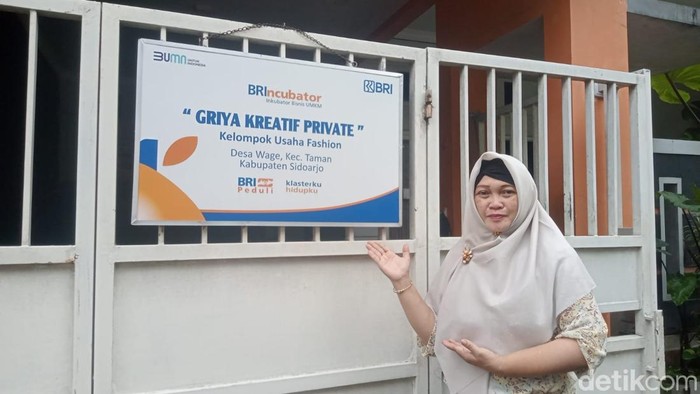 Windayati, pendamping BRIncubator klaster fashion Griya Kreatif Private Desa Wage, Sidoarjo