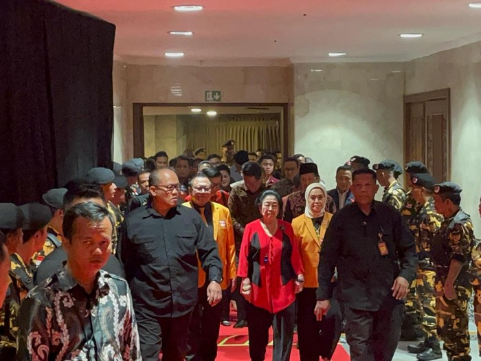 Megawati hadiri pelantikan pengurus DPP Hanura periode 2024-2029 (Ondang/detikcom)