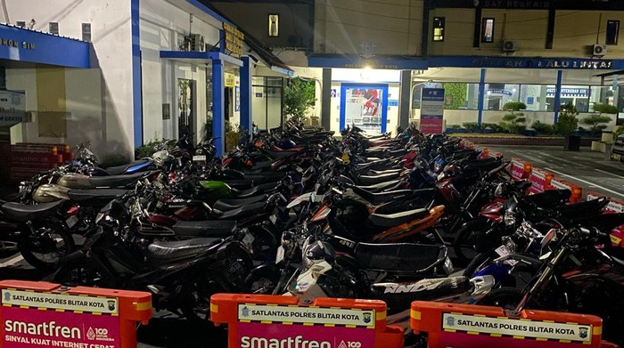 Motor yang diamankan Polres Blitar Kota terkait balap liar