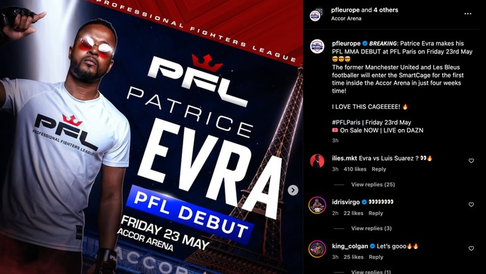 patrice evra mma pfl mixed martial arts