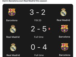 Meme Real Madrid Dipecundangi Barcelona, Terancam Tanpa Trofi