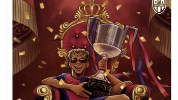 Barcelona pun merayakan kemenangan mereka. Foto: X.com