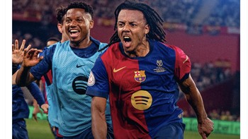 Akun resmi Barcelona di X pun merayakan kemenangan mereka. Foto: X.com