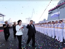 Video: Kim Jong Un Luncurkan Kapal Perusak Serbaguna Seberat 5.000 Ton