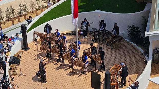 Penampilan Saung Angklung Udjo di World Expo 2025 Osaka. (Dok. Kementerian PPN/Bappenas)
