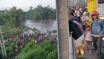 Sungai Brantas Meluap, Warga Berburu Ikan Mabuk