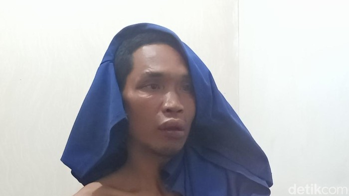Tampang Selamet yang dianiaya massa usai culik anak berusia 5 tahun di Palembang.