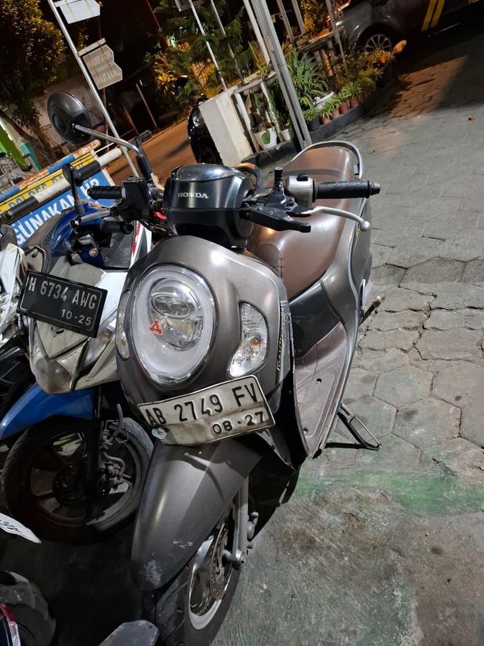 Motor yang terlibat kecelakaan di Kasihan, Bantul, Minggu (27/4/2025).