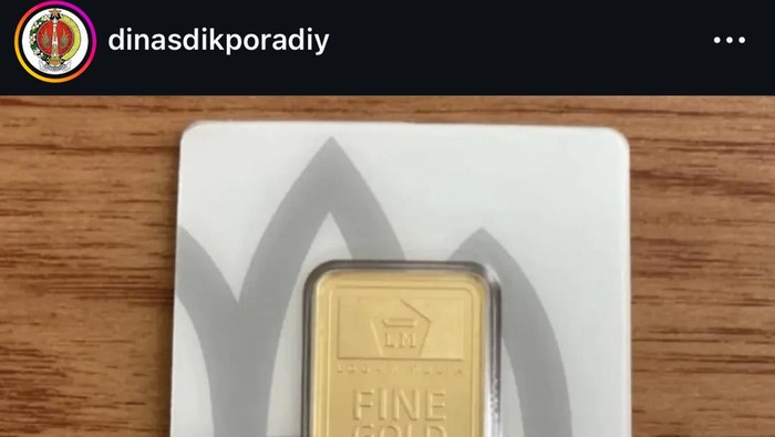 Akun Instagram Disdikpor DIY mengunggah informasi soal penjualan emas murah yang ternyata ulah peretas, Senin (28/4/2025).