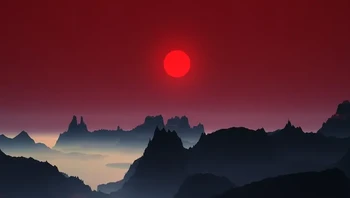 Matahari terbenam di pegunungan Jepang. Foto: via BrightSide