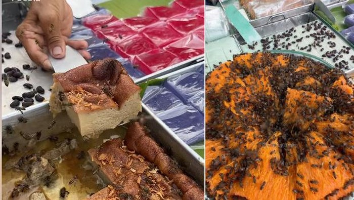 Gerobak Kue Ini Dipenuhi Ratusan Lebah, Harganya Cuma Rp 5 Ribu!