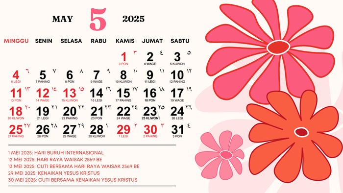 Kalender Mei 2025