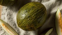 Piel de sapo atau melon Santa Claus tumbuh subur di La Mancha dan Murcia, Spanyol. Melon ini punya ciri khas warna hijau pucat dengan tekstur renyah dan rasa yang manis. Foto: Taste Atlas