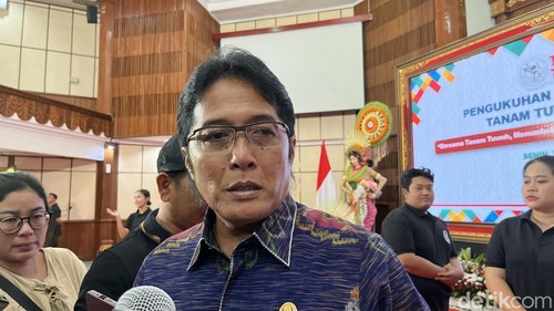 Wakil Gubernur Bali I Nyoman Giri Prasta saat diwawancarai, Senin (28/4/2025).