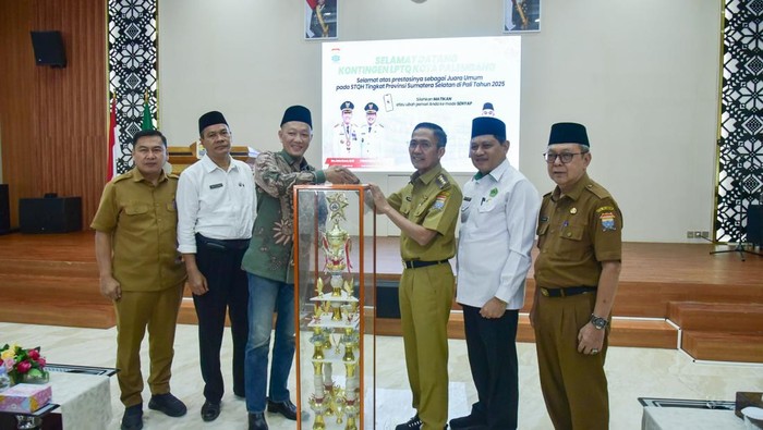 Wali Kota Palembang Ratu Dewa sambut peserta juara Tilawatil Quran dan Hadis (STQH)