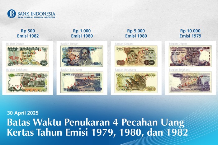 BI Tarik Empat Pecahan Uang Kertas Rupiah dari Edaran