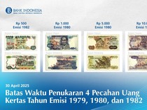 4 Pecahan Uang Kertas Rupiah Ditarik dari Peredaran, Ini Batas Waktu Tukar
