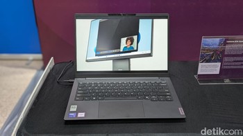 Ini laptop Lenovo K14 Gen 3 yang diproduksi di Indonesia dan sudah nilai TKDN di atas 40%. Foto: Virgina Maulita Putri/detikINET