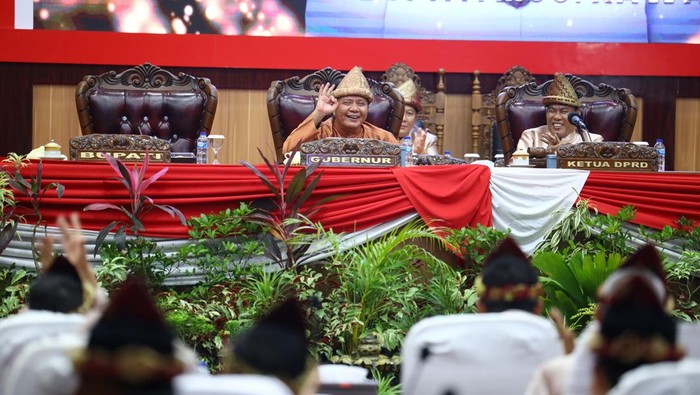 Gubernur Sumsel Herman Deru saat HUT Mura ke-82.