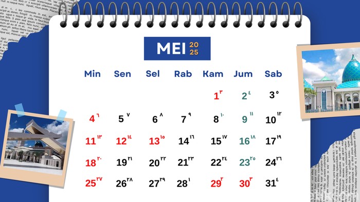 Kalender Mei 2025.
