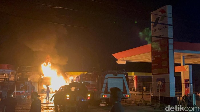 Kebakaran SPBU di Kota Jambi