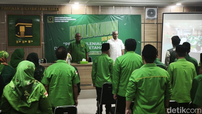 Kolokium dengan tema Petani Milenial Merdesa, Desa Umpak Ketahanan Pangan di Kantor DPW PPP Jabar, Jalan Pelajar Pejuang, Kota Bandung, Rabu (30/4/2025).