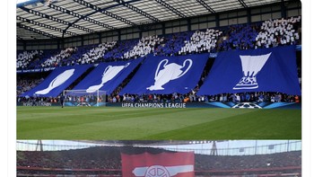 Di media sosial, netizen banyak menyoroti koreografi suporter Arsenal yang tampak biasa saja dibanding tim lain. Foto: X.com