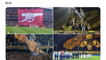 Perbandingan koreo Arsenal dan tim lain yang jauh banget. Foto: X.com