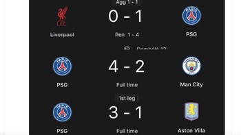 PSG rajin mengalahkan klub Liga Inggris. Foto: X.com