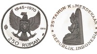 URK Seri 25 Tahun Kemerdekaan RI TE 1970 Pecahan Rp250.  Tanggal pencabutan 30 Agustus 2021. Jangka waktu dan tempat penukaran: Kantor Pusat Bank Indonesia 29 Agustus 2031, Kantor Perwakilan Bank Indonesia dalam Negeri: 29 Agustus 2031