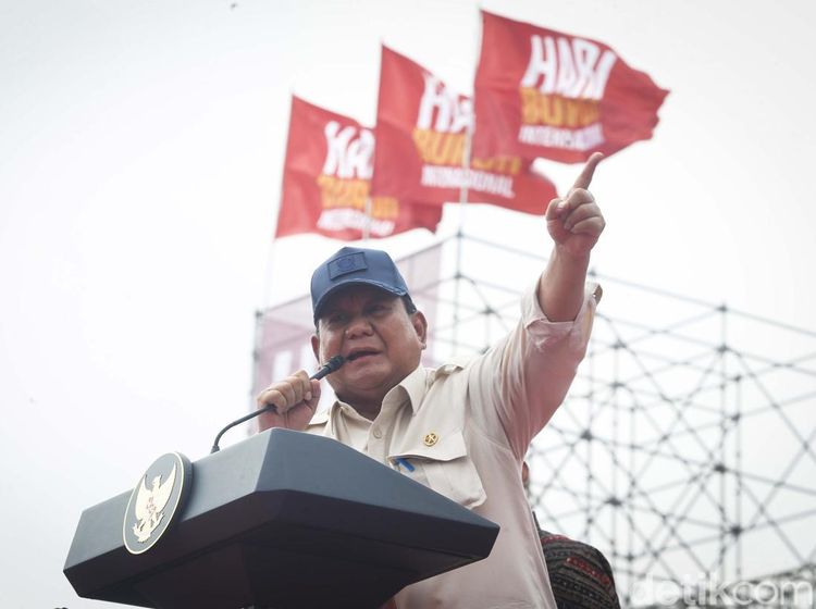 Di Monas, Prabowo Komitmen Berantas Korupsi dan Dukung Buruh