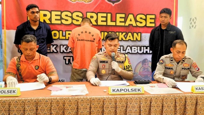 F alias Lekeng (39) saat diamankan Polsek Kawasan Pelabuhan (KSKP) Tunon Taka Nunukan.