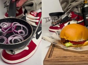 Pria Ini Modifikasi Sepatu Agar Bisa Masak Burger