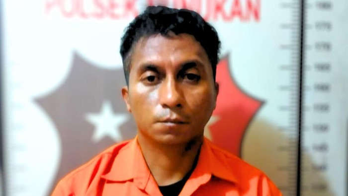 MS (39) pelaku pencabulan saat diamankan Polres Nunukan.