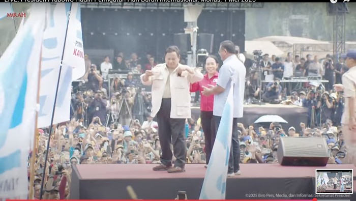 Prabowo di Hari Buruh Internasional di Monas Prabowo di Hari Buruh Internasional di Monas
