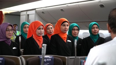 Potret Penerbangan Haji Fase I Garuda Indonesia