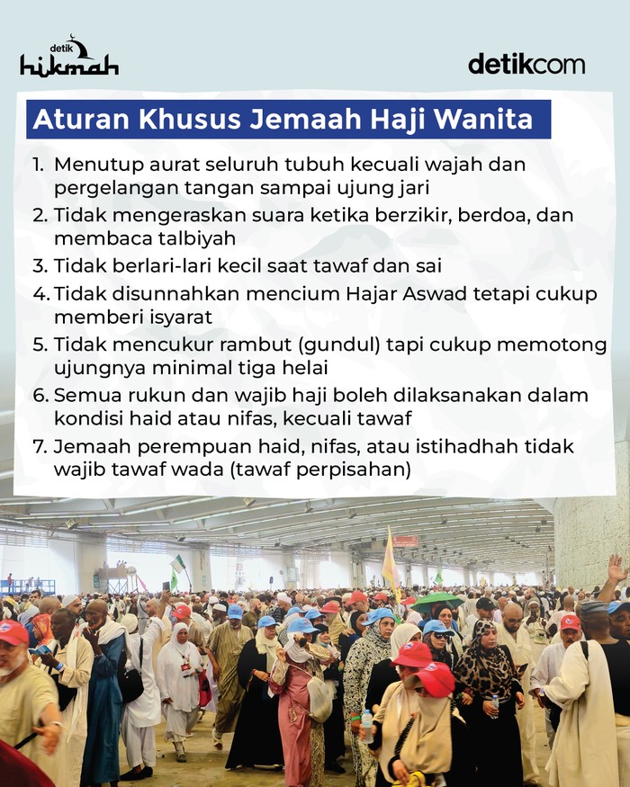 Infografis aturan khusus jemaah haji wanita